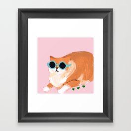 sunglass cat Framed Art Print