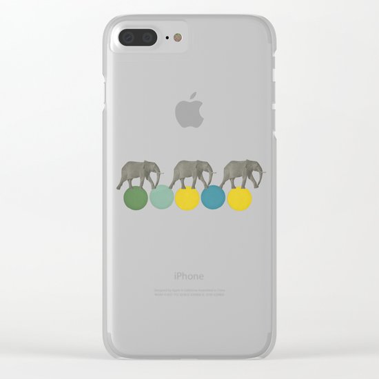 Travelling Elephants Clear iPhone Case
