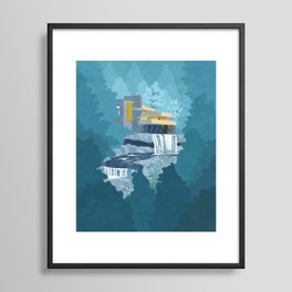 Falling water house Framed Art Print