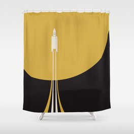 Minimal Space Travel Poster Shower Curtain