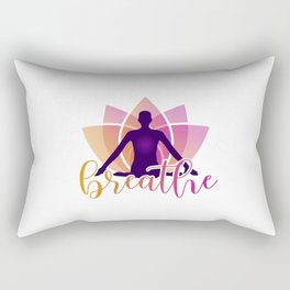 Meditation and breathing spiritual awakening silhouette  Rectangular Pillow