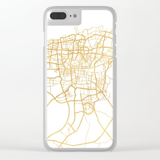 TEHRAN IRAN CITY STREET MAP ART Clear iPhone Case