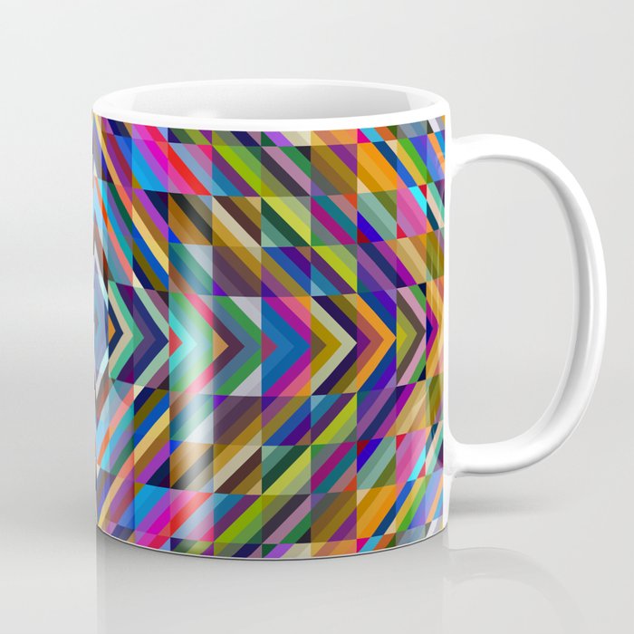 Sceadugenga - Funky Colorful Retro Line Art Pattern  Coffee Mug