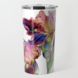 Watercolor Irises Travel Mug
