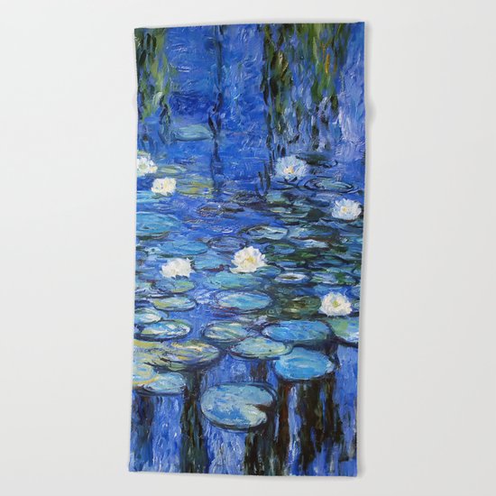 waterlilies a la Monet Beach Towel