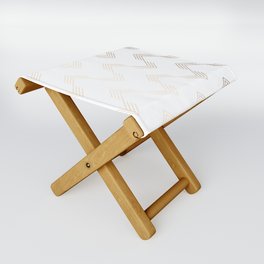 Simply Deconstructed Chevron White Gold Sands on White Folding Stool
