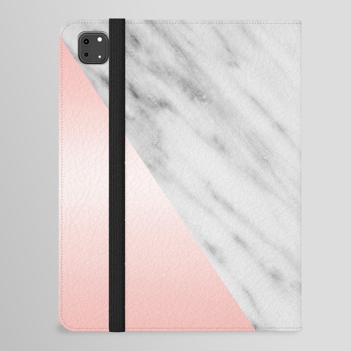 Pink Grey and Marble Collage iPad Folio Case