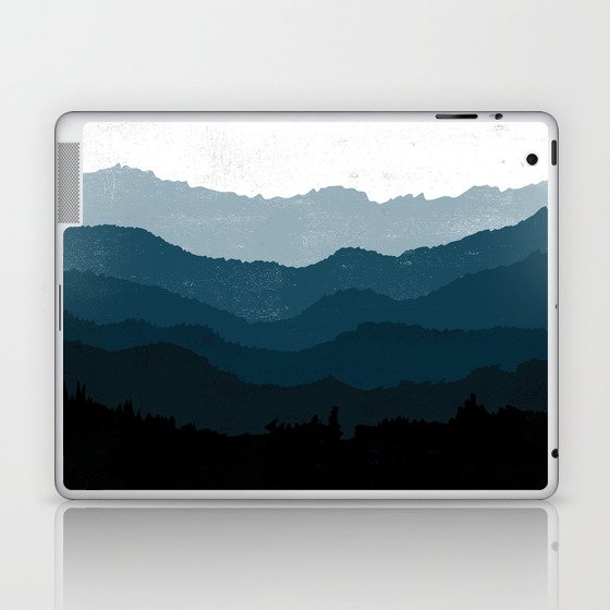 Mists No. 6 - Ombre Blue Ridge Mountains Art Print Laptop & iPad Skin