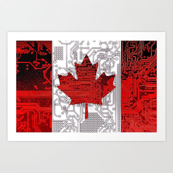circuit board Canada (Flag) Art Print