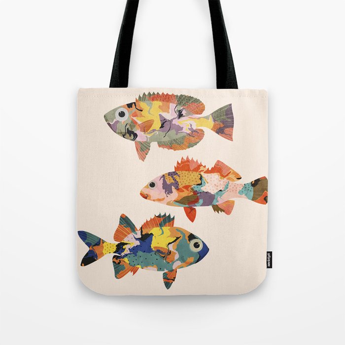 Fish collage Tote Bag