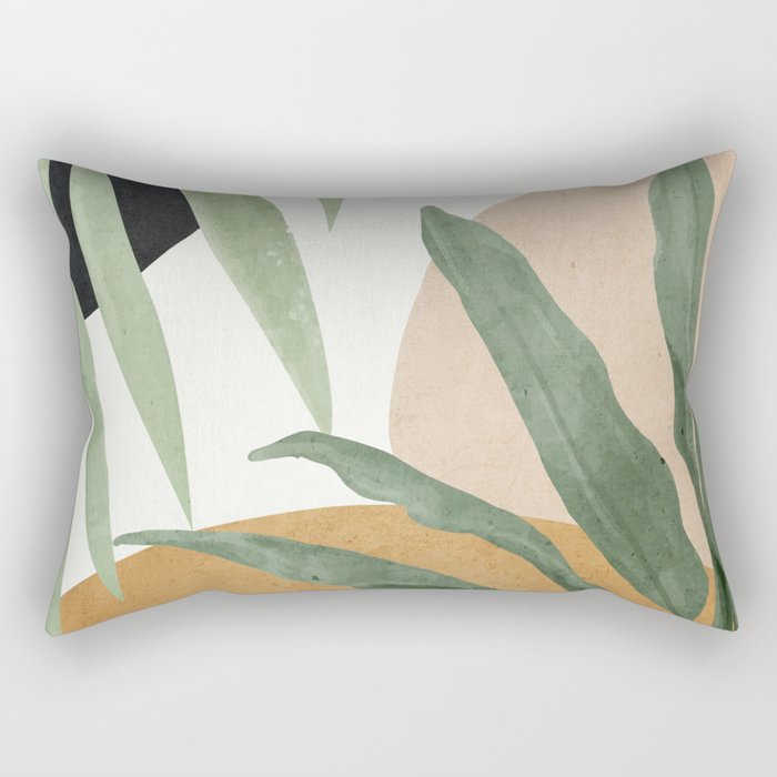 Abstract Art Tropical Leaves 4 Rectangular Pillow