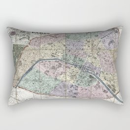 Map of Paris, France - 1878 vintage pictorial map Rectangular Pillow