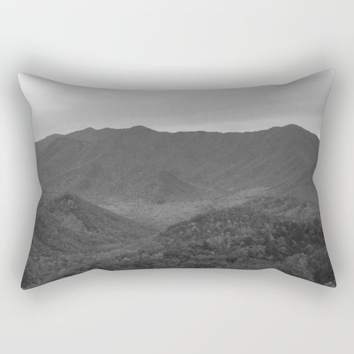 Black and White Mountains Rectangular Pillow