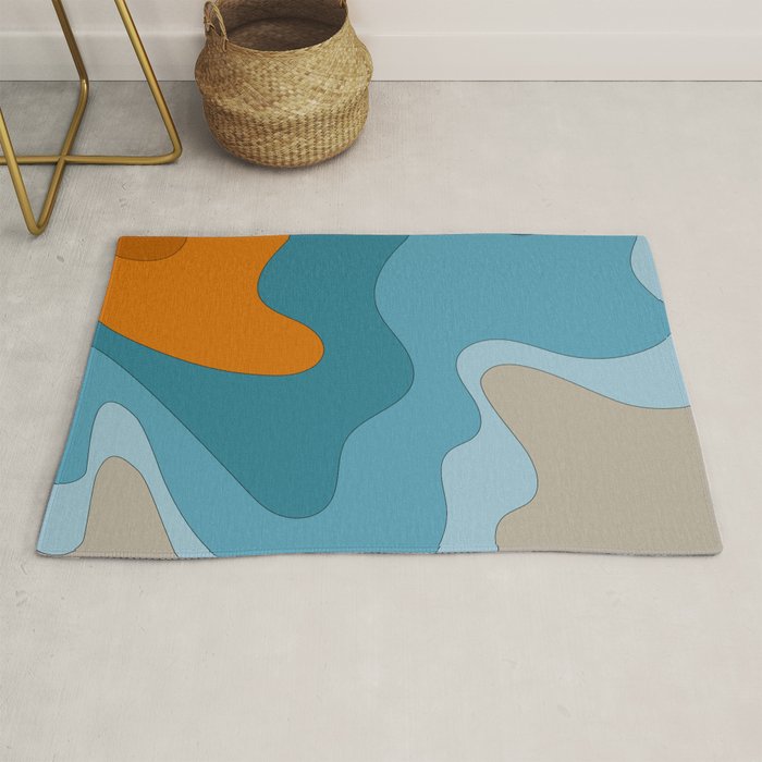 Liquid Colorful Retro Fluid Summer Vibes Beach Design Rainbow Pattern