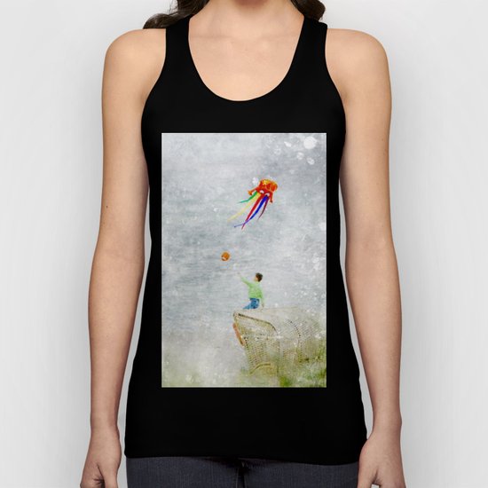 Boy at the beach Unisex Tank Top
