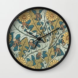 Art Nouveau Dandelion Pattern Wall Clock