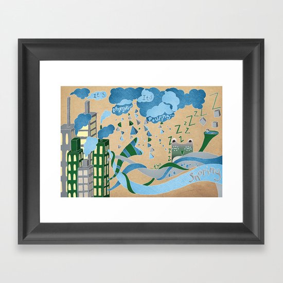 It's Raining its pouring Framed Art Print