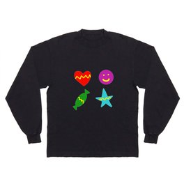 Happy Valentines Day : Heart, Star, Candy and Smile Emojie Long Sleeve T Shirt