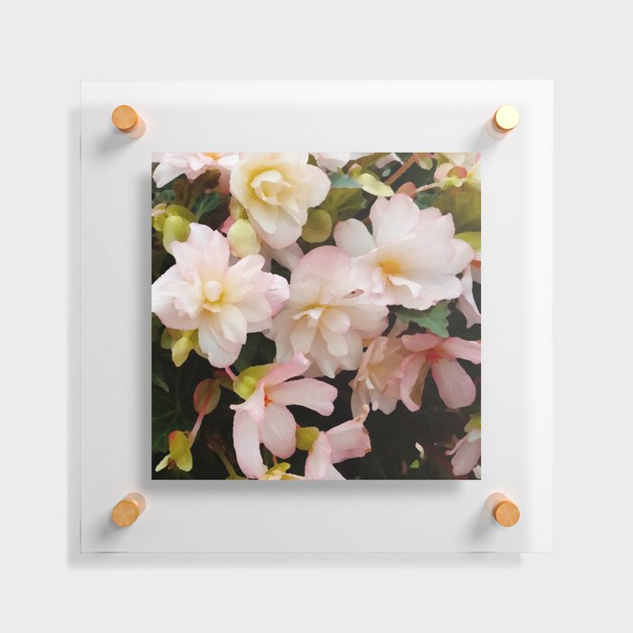Painted Abstract Floral Pink White Yellow Floating Acrylic Print