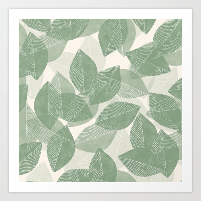 minimalistic leaves 2 Art Print