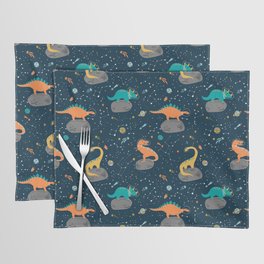 Dinosaurs Floating on an Asteroid Placemat