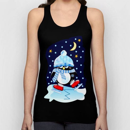 The skating penguin Unisex Tank Top