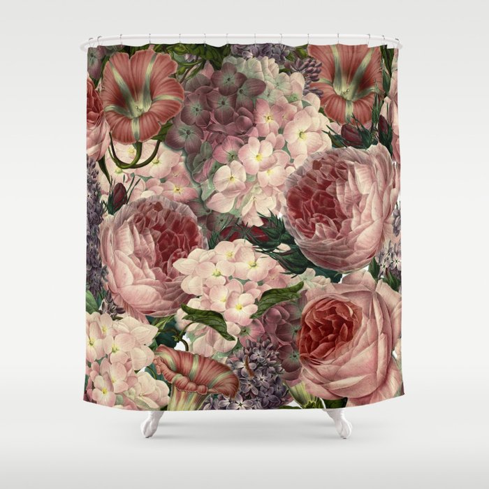 Vintage Shabby Chic Pink Dark Fl Roses Lilacs Flowers Vintage Shabby Chic Pink Dark Fl