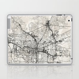 USA, Tallahassee Black&White City Map Drawing Laptop Skin