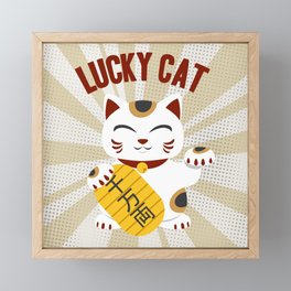 MANEKI NEKO - LUCKY CAT Framed Mini Art Print