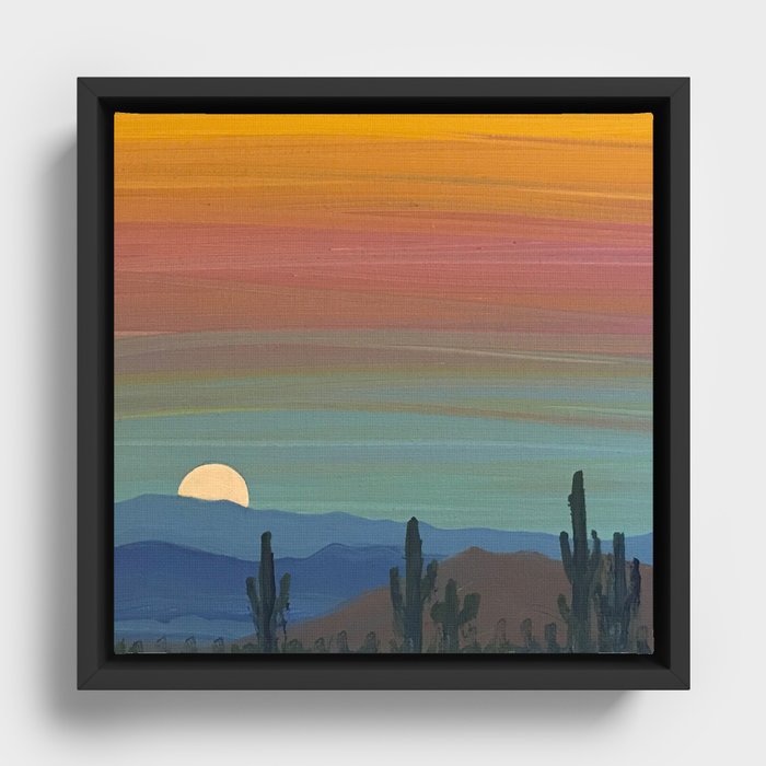 Arizona Moonrise Framed Canvas