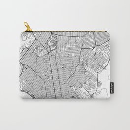 Brooklyn White Map Carry-All Pouch | Design, Map, Brooklyn, Line, Pattern, Graphic, Minimal, Illustration, Drawing, Vector 