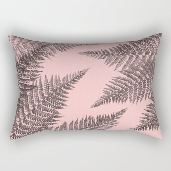 Ferns on Pink Rectangular Pillow