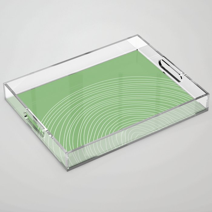 Sage Green Arch Spiral Abstract Acrylic Tray