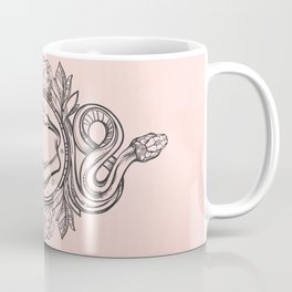 Garden of Eden Coffee Mug | Roses, Snakes, Pink, Symbol, Coral, Snake, Graphicdesign, Pastel, Southwest, Trendy 