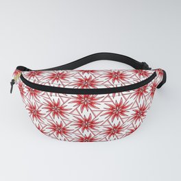 Red Pink and White Abstract Floral Triangular and Radial Design Spirit Organic Fanny Pack | Radialdesign, Redpinkwhite, Graphicdesign, Redspirit, Bohospirit, Redandwhite, Abstractfloral, Bohoorganic, Triangulardesign, Spikedpetals 