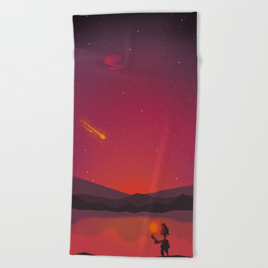 A shooting star Beach Towel