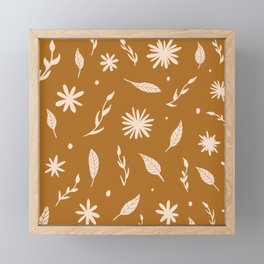 Flowers, leaves and polka dots Framed Mini Art Print