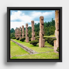 Mexico Photography - Sculptures In A Beautiful Park Framed Canvas