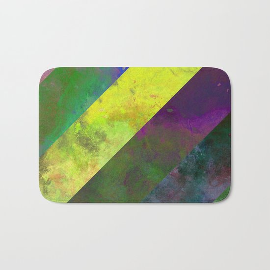 45 Degrees - Abstract, textured, diagonal stripes Bath Mat