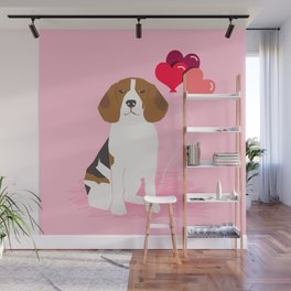 Beagle dog lover valentines day heart balloons must have gifts for beagles Wall Mural