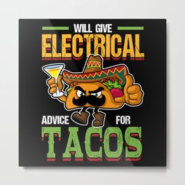 Electricians I Have An Idea Electrician Light bulb Metal Print | Powerlineworker, Systems, Electricalwires, Tacos, Job, Installers, Repairman, Profession, Engineering, Electricalproblem 