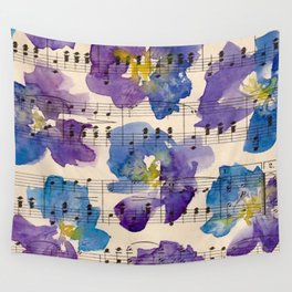 Pansy Purple Watercolor Wall Tapestry