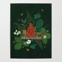 Black woman with strawberries Poster