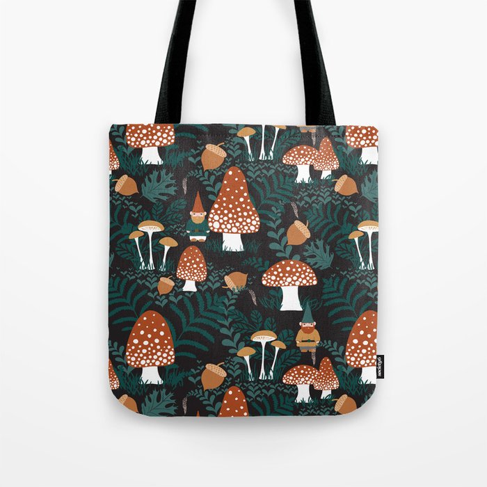 Mushroom Forest Gnomes Tote Bag
