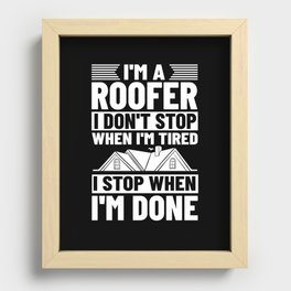 Roofing Roof Worker Contractor Roofer Repair Recessed Framed Print