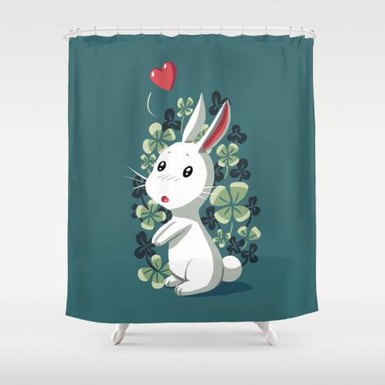 Clover Bunny Shower Curtain