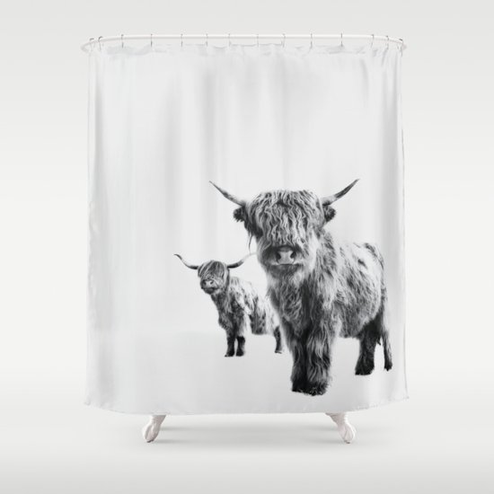 Sara Shower Curtain By Monika Strigel, Highland Cow Shower Curtain Society6
