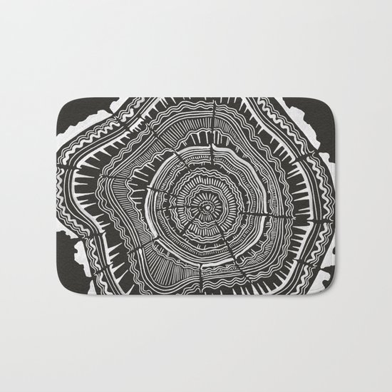 Growth Rings – 65 Years – Black Bath Mat