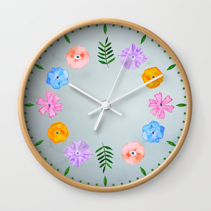 FlowersAndLeaves Wall Clock