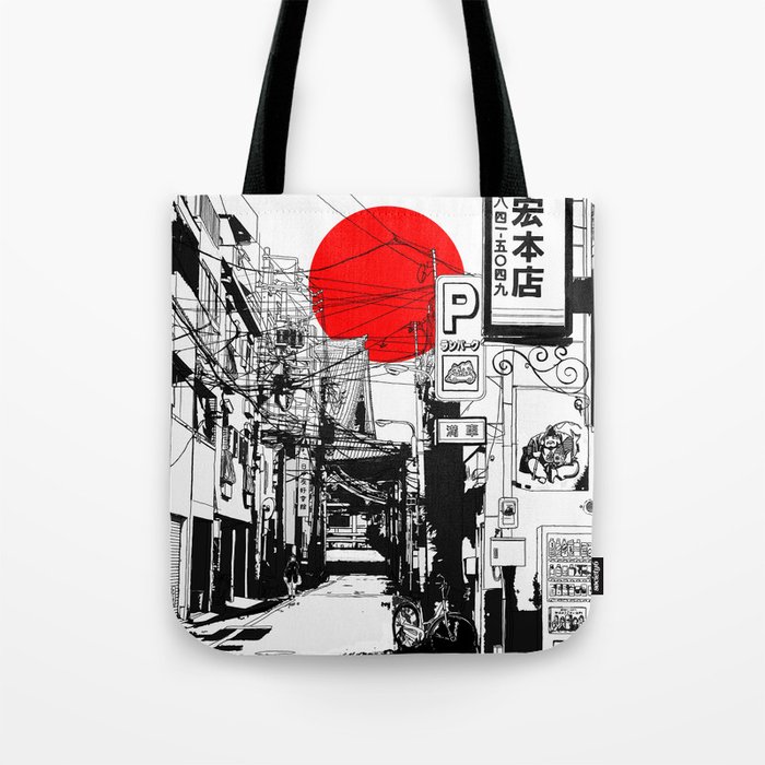 Tokyo street sunrise Tote Bag